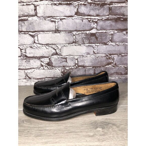 G.H Bass Weejuns Black Leather Handsewn Penny Dress Loafer Shoes Men 12D US/45EU - Picture 1 of 16